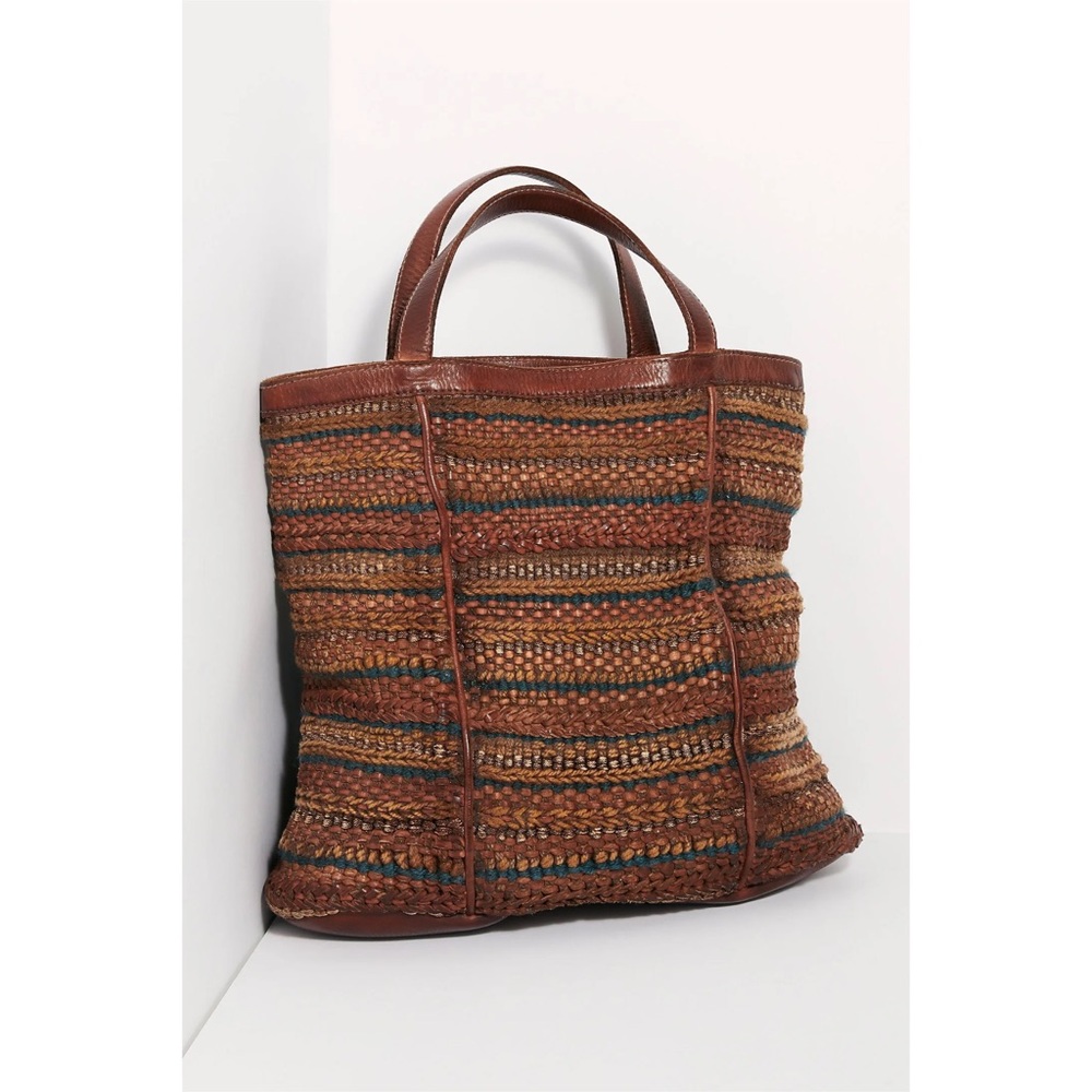 Free People Yuma Woven Leather Backpack